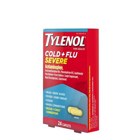 Tylenol Tylenol Cold & Flu Severe Tylenol 24 Caplets, PK48 3027026